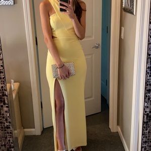 Yellow one strap slim dress